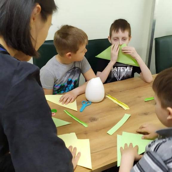 Сегодня волонтеры- организаторы провели мастер- класс с детьми лор отделения